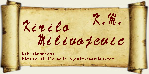 Kirilo Milivojević vizit kartica